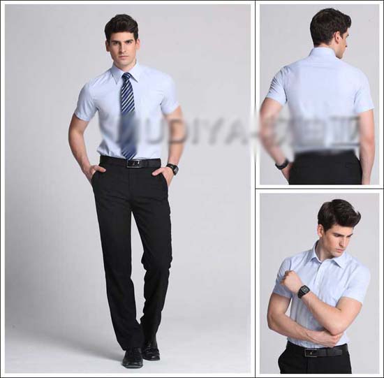 定制職業襯衫模特穿著展示效果圖