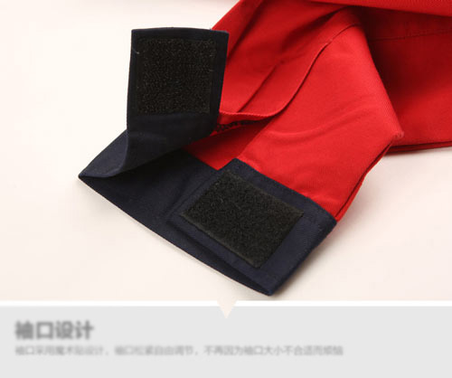 拼色款龍華訂作工作服袖口細節特寫圖