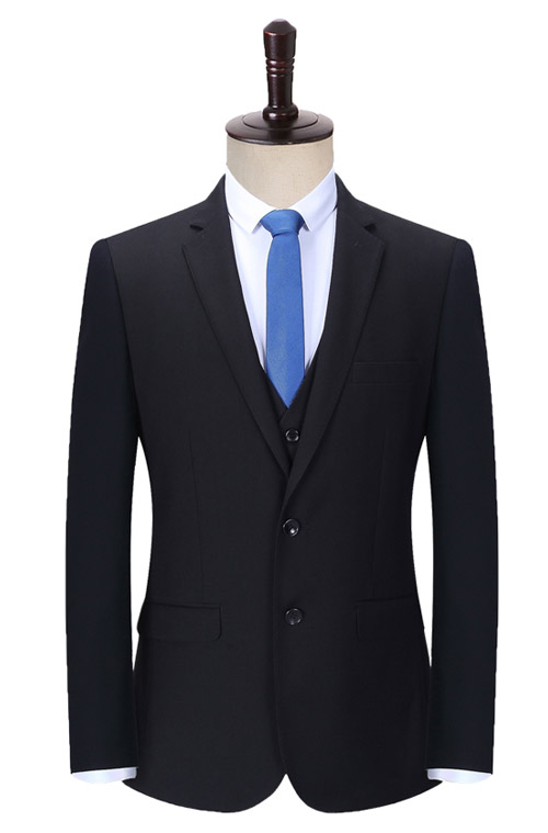 兩粒扣修身款定做西服款式模板圖
